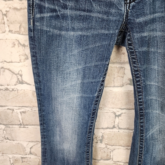 Miss Me JP6053B Low Rise Boot Cut Sequin Embellished Flap Pocket Jeans Size 28 - Picture 7 of 16